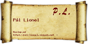 Pál Lionel névjegykártya